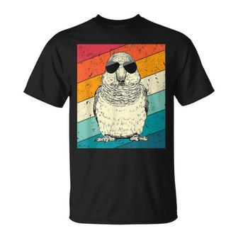 Retro Vintage Quaker Parrot With Sunglasses Bird Lovers Unisex T-Shirt | Mazezy