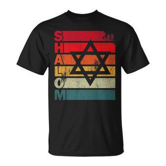 Retro Vintage Shalom Jewish Star Of David Hanukkah Chanukah T-Shirt - Seseable