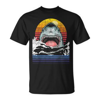 Retro Vintage Shark Marine Biologist Wildlife Shark Lovers T-Shirt - Seseable