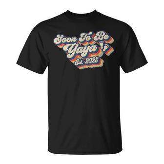 Retro Vintage Soon To Be Yaya 2023 New First Time Grandma T-Shirt - Seseable