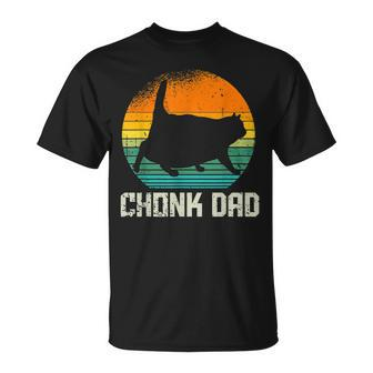 Retro Vintage Style Fat Daddy Cat Meme Chonk Cat Dad T-Shirt - Seseable