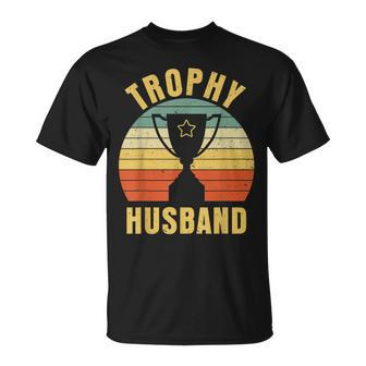 Retro Vintage Trophy Dad Husband Reward Funny Best Father Unisex T-Shirt | Mazezy CA