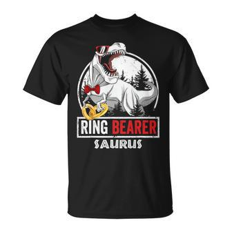 Ring Bearer Saurus T Rex Wedding Kids Boys Ring Bearer Unisex T-Shirt - Seseable