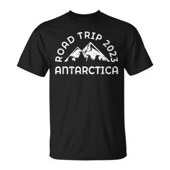 Road Trip 2023 Antarctica - Penguin Mountain Scene Unisex T-Shirt | Mazezy
