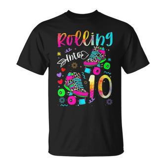 Rolling Into 10Th Birthday Leopard Roller Skates 10 Yrs Old Unisex T-Shirt - Seseable