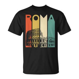 Rome Italy Roma Italian Retro Vintage Coliseum Architecture T-Shirt - Seseable