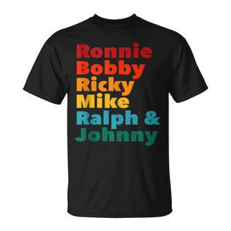 Ronnie Bobby Ricky Mike Ralph And Johnny 80S Hip-Hop Meme Unisex T-Shirt | Mazezy