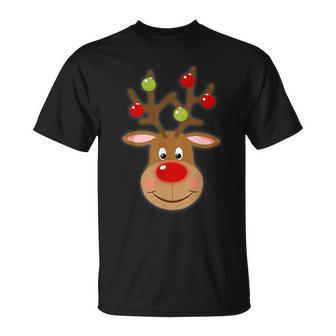 Rudolph Red Nose Reindeer Santa Christmas Xmas T-shirt - Thegiftio UK