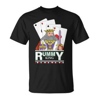 Rummy King Gin Two Player Card Game Rum And Gin Gambler Gift For Mens Unisex T-Shirt | Mazezy