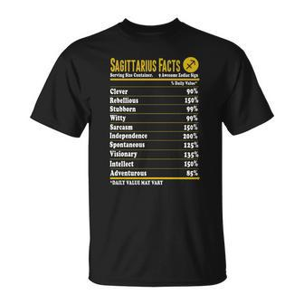 Sagittarius Facts Servings Per Container Zodiac T-Shirt T-shirt - Thegiftio UK