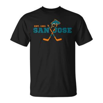 San Jose Est 1991 Sports Team Novelty Athletic Shark Unisex T-Shirt | Mazezy