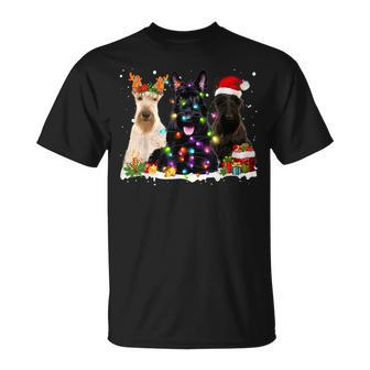 Santa Scottish Terrier Gorgeous Reindeer Christmas Pajama T-shirt - Seseable