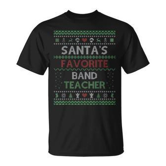 Santas Favorite Band Teacher Ugly Sweater Christmas T-shirt - Thegiftio UK
