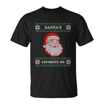 Santas Favorite Ho Inappropriate Ugly Christmas Sweater Gift Unisex T-Shirt - Monsterry UK