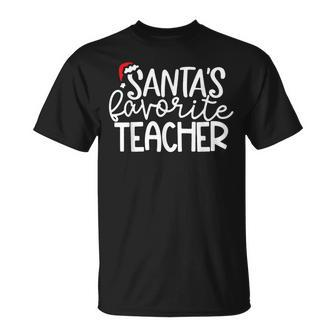 Santas Favorite Teacher Christmas For Teacher T-shirt - Thegiftio UK