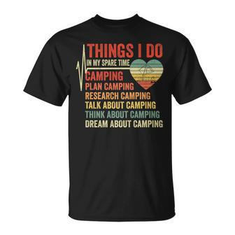 Saying Camping Heartbeat Things I Do In My Spare Time T-Shirt - Seseable