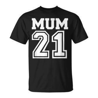 Schwarzes T-Shirt Mum 21 im Sportdesign, Perfektes Tee für Mütter - Seseable