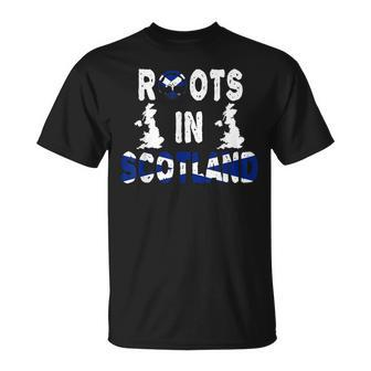 Scottish Blood Ancestry Family Tree Roots Scotland Map Flag T-shirt - Seseable