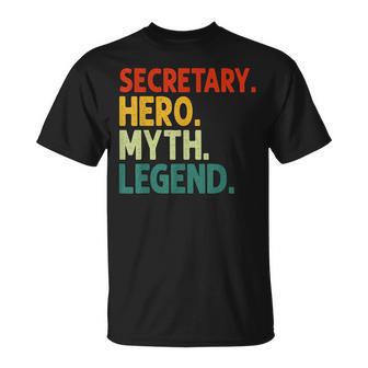 Secretary Hero Myth Legend Retro Vintage Sekretär T-Shirt - Seseable