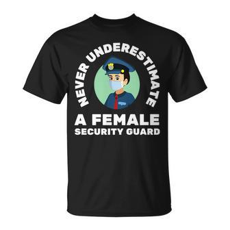 Security Guard Bouncer And Security Officer Female Officer T-Shirt - Seseable