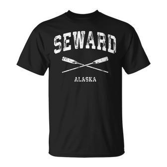 Seward Alaska Vintage Nautical Crossed Oars T-shirt - Seseable