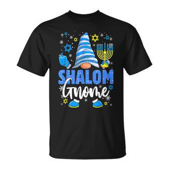 Shalom Gnome Menorah Dreidel Hanukkah Chanukah Jewish Girls T-shirt - Seseable