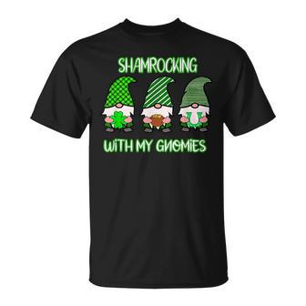 Shamrocking With My Gnomies St Patricks Day T-Shirt - Seseable