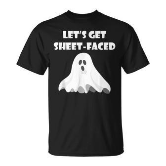 Lets Get Sheet-Faced Halloween Drinking T-shirt - Thegiftio UK