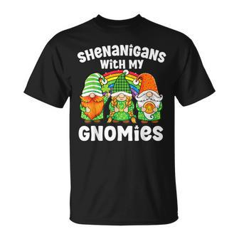 Shenanigans With My Gnomies Shamrock St Patricks Day Gnome T-Shirt - Seseable