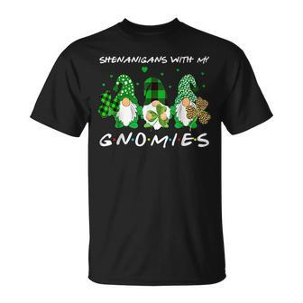 Shenanigans With My Gnomies St Patricks Day Gnome Shamrock T-Shirt - Seseable