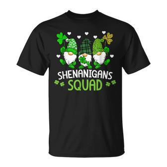 Shenanigans Squad Gnomes Shamrock Happy St Patricks Day T-Shirt - Seseable
