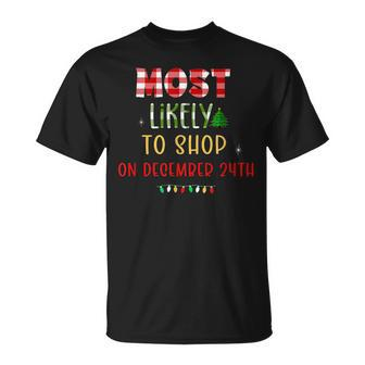 To Shop On December Most Likely To Christmas Plaid T-shirt - Seseable