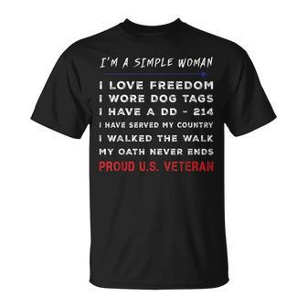 Im A Simple Woman I Love Freedom I Wore Dog Tags T-Shirt - Seseable