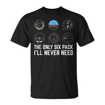 Six Pack Funny Airplanes Pilot Commercial Pilots Gifts Unisex T-Shirt | Mazezy