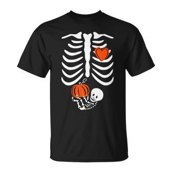 Skeleton Baby Pregnant Xray Rib Cage Halloween Costume T-shirt - Thegiftio UK