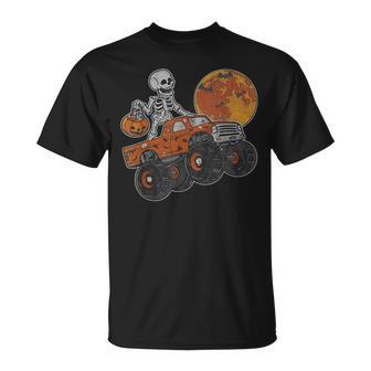 Skeleton Monster Truck Moon Candy Toddler Boys Halloween Kid V3 T-shirt - Thegiftio UK