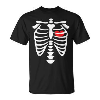 Skeleton Rib Cage Heart T-shirt - Thegiftio UK