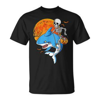 Skeleton Riding Mummy Shark Halloween Pumpkin Boys Toddlers T-shirt - Thegiftio UK