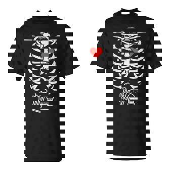 Skeleton Xray Beer Burger Funny Halloween Mom Dad Unisex T-Shirt | Mazezy