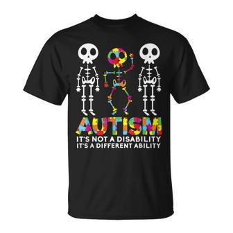 Skull Dance Autism Awareness Mom Dad Kids Autism Unisex T-Shirt | Mazezy