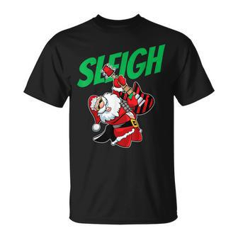 Sleigh Rock N Roll Santa Guitar Santa Rocks T-shirt - Seseable