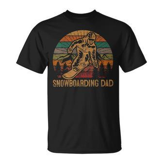 Mens Snowboarding Dad Sunset Snowboard Winter Snowboarder T-Shirt - Seseable