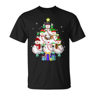 Snowman Baseball Christmas Tree Ornaments Boys T-shirt - Thegiftio UK
