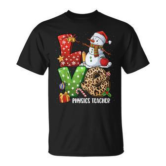 Snowman Christmas Love Physics Teacher Snowman T-shirt - Thegiftio UK