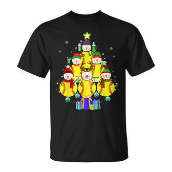 Snowman Softball Christmas Tree Ornaments Boys T-shirt - Thegiftio UK