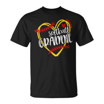 Softball Grannie Grandma Softball Softball Heart Unisex T-Shirt | Mazezy