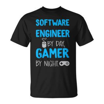 Software Computer Engineer Nerd By Day Gamer Night Unisex T-Shirt | Mazezy