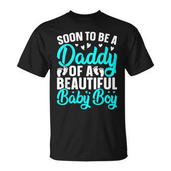 Soon To Be A Daddy Of A Beautiful Baby Boy Fathers Day Dad T-shirt - Thegiftio UK