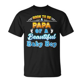 Soon To Be A Papa Of A Beautiful Baby Boy Father Day Papa T-shirt - Thegiftio UK