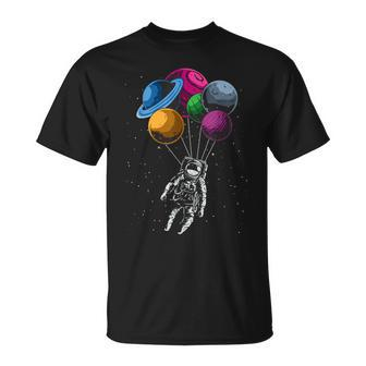 Space Solar System Planets Spaceman Astronaut Space T-Shirt - Seseable